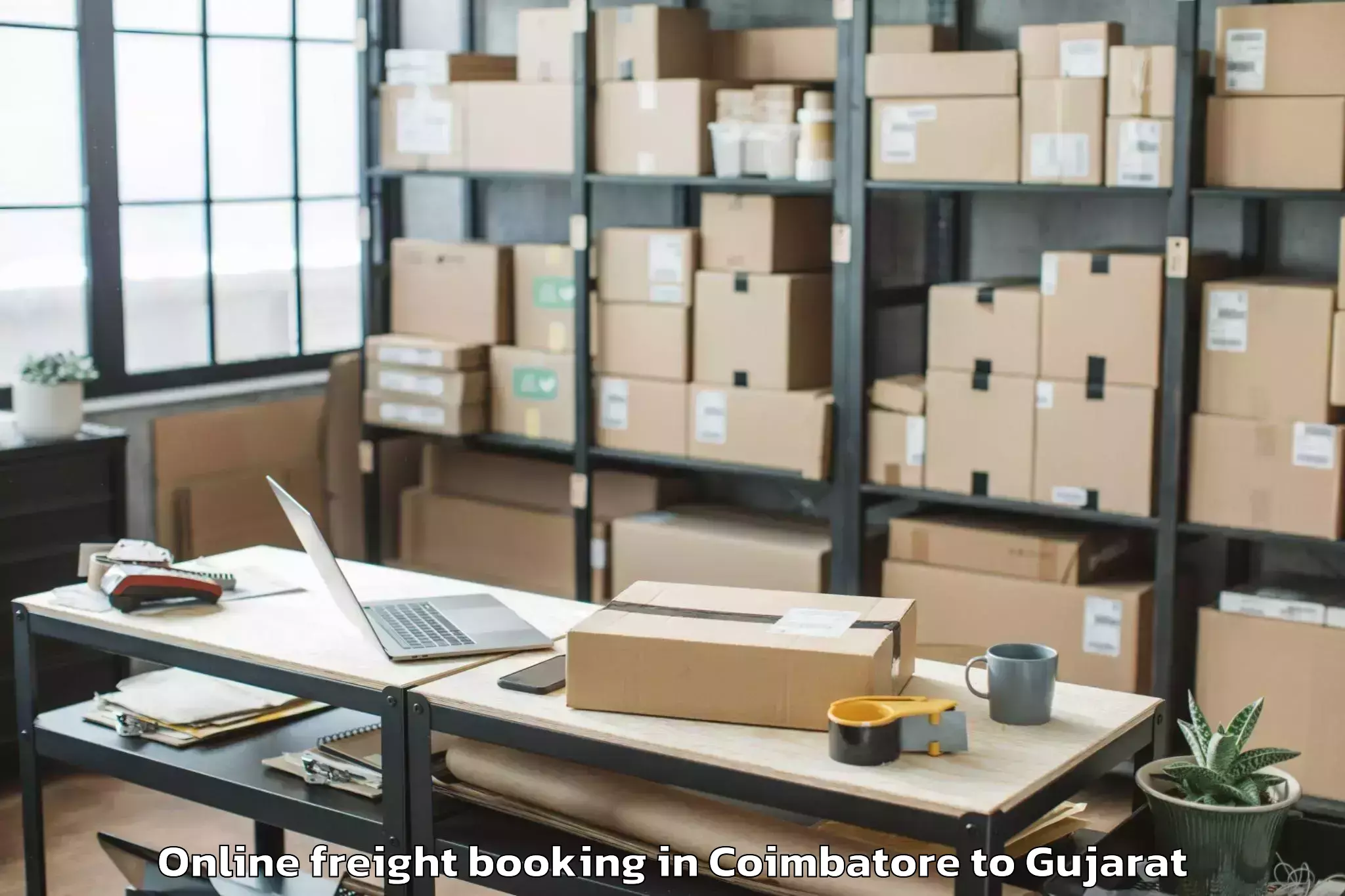 Leading Coimbatore to Amod Online Freight Booking Provider